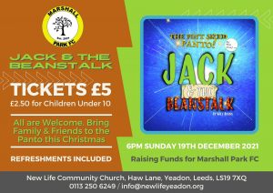 Jack & The Beanstalk - 6pm Sunday 19th December 2021